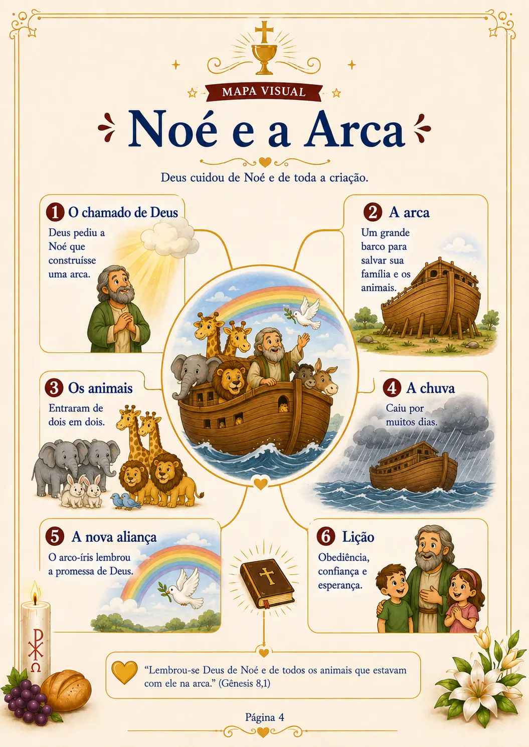 Mapa visual de Noé e a Arca