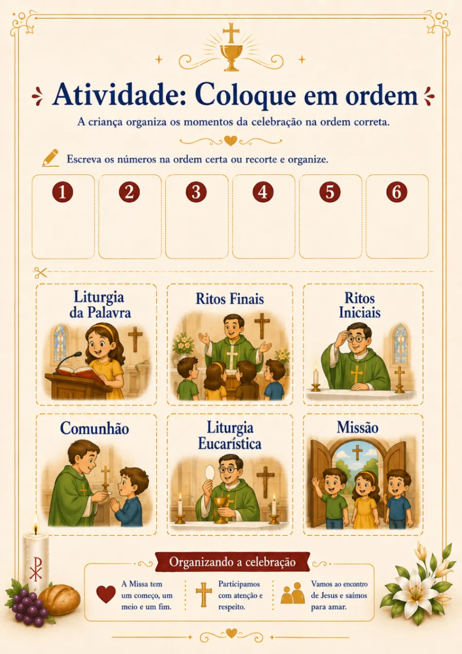 Atividade de ordenar os acontecimentos