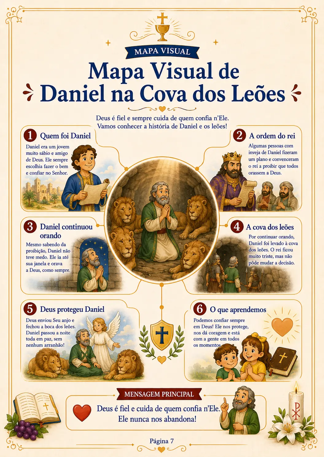 Mapa visual de Daniel na cova dos leões